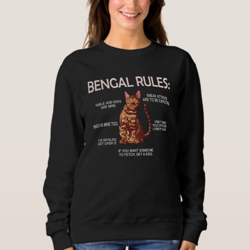 Bengal Cat Lover Gifts Cat Owner Rosetted Bengal Sweatshirt