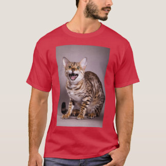 Bengal cat meows redhead T-Shirt
