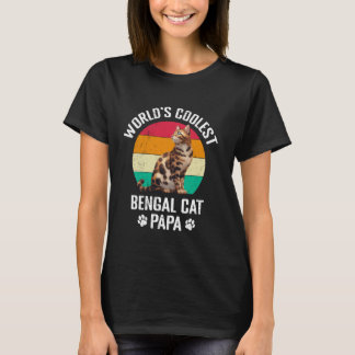 Bengal Cat Papa WORLD'S COOLEST BENGAL DAD Cat Dad T-Shirt
