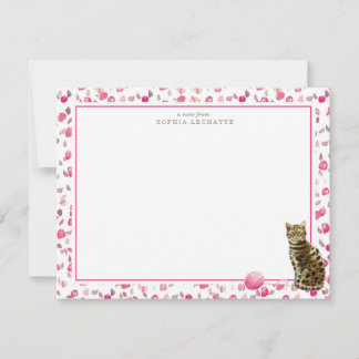 Bengal Cat Personalized Stationery Note Card