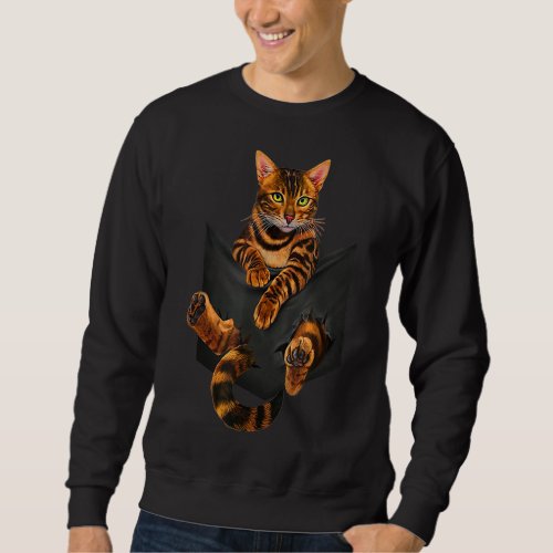 Bengal cat pocket ripper pocket Bengal lover gift Sweatshirt