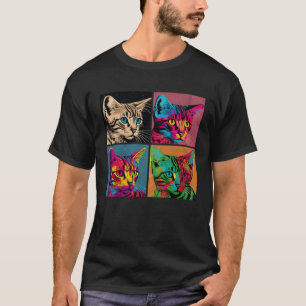 Bengal Cat Pop Illustration Colorful Animal Women  T-Shirt