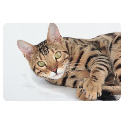 Bengal cat portrait floor mat