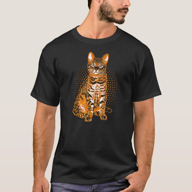 Bengal Cat Retro Cat Lover T-Shirt (Front)