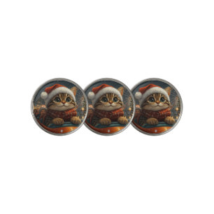 Bengal Cat Roller Coaster Christmas Golf Ball Marker