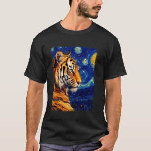 Bengal Cat Starry Night Painting T-Shirt