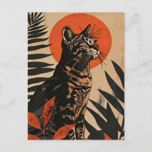 Bengal Cat Vintage Art Postcard
