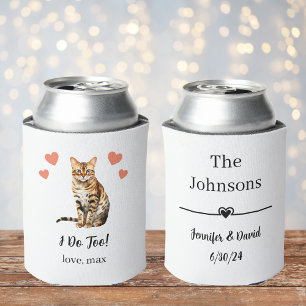 Bengal Cat Wedding Can Cooler Favor