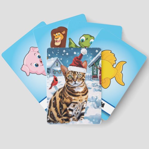 Bengal Cat Winter Wonderland Christmas Joy Matching Game Cards