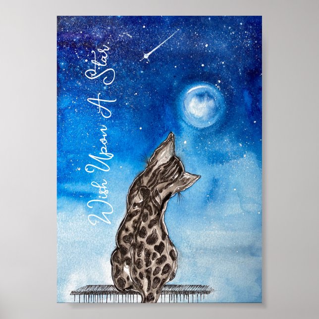 Bengal Cat Wish Upon A Star Poster (Front)