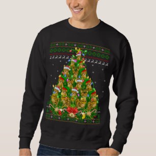 Bengal Cat Xmas Lighting Tree Bengal Cat Ugly Chri Sweatshirt