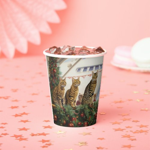 Bengal Cats Christmas Cruise Pawsome Holiday Paper Cups