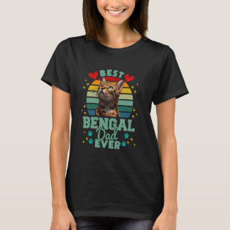 Bengal Cats Dad BEST BENGAL DAD EVER Funny Cat Dad T-Shirt