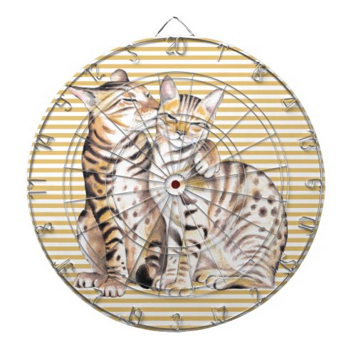 Bengal Cats Ochre Stripes Dart Board