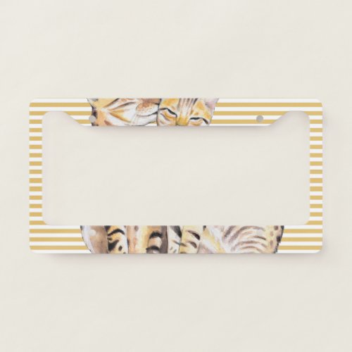 Bengal Cats Ochre Stripes License Plate Frame