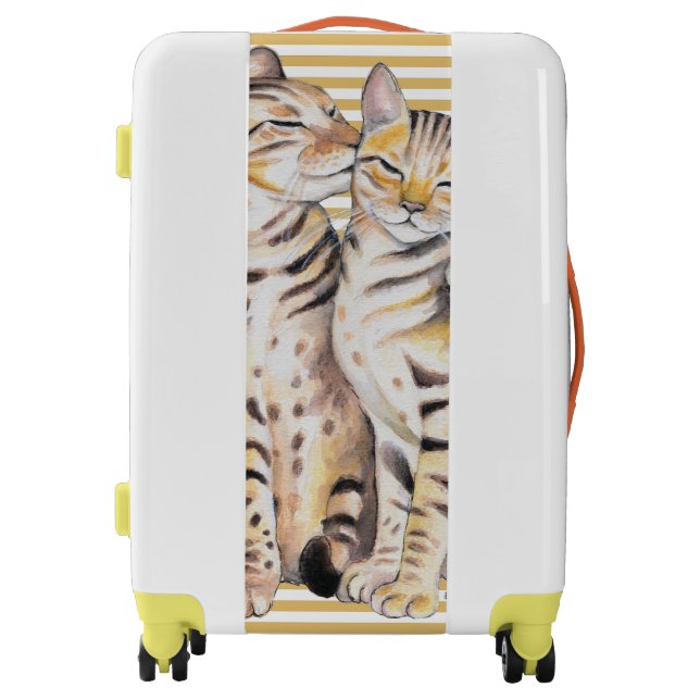 Bengal Cats Ochre Stripes Luggage (Front)