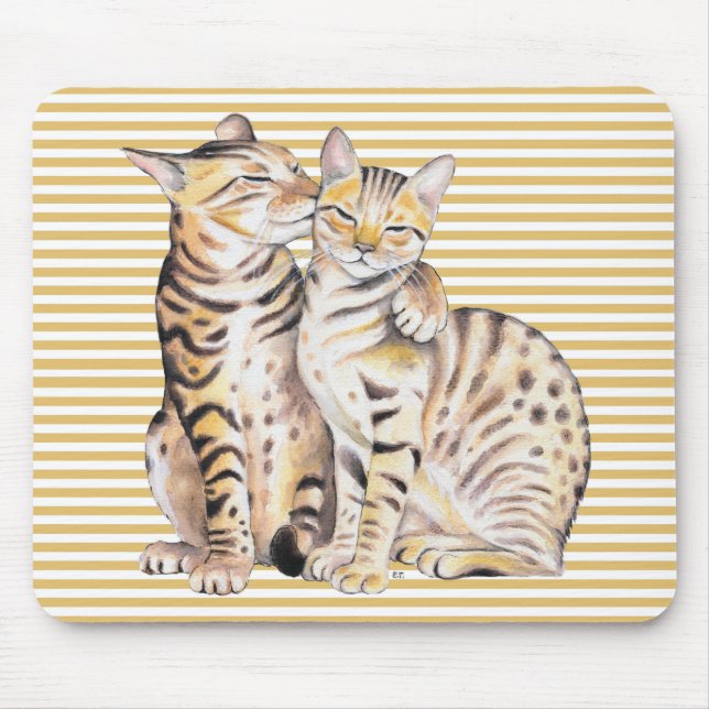 Bengal Cats Ochre Stripes Mouse Pad (Front)