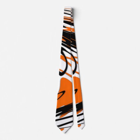 Bengal Colors Squiggly Lines Neck Tie