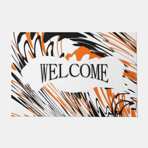 Bengal Colors Squiggly Lines Welcome Doormat