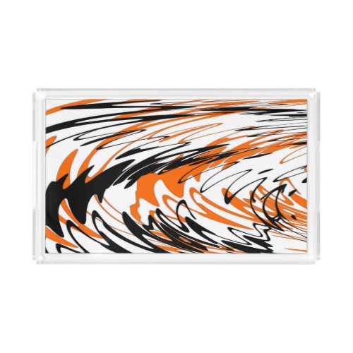 Bengal Colors Squiggly Orange and Black Lines Acrylic Tray