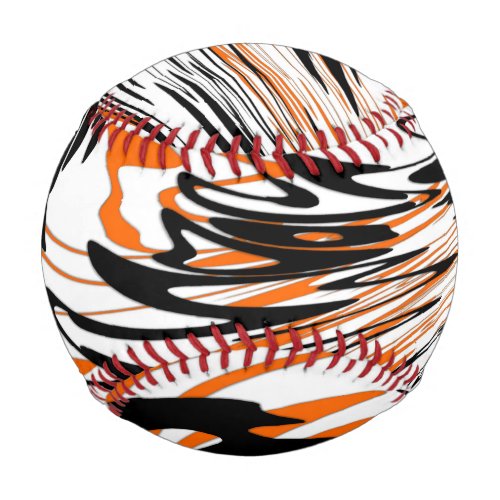 Bengal Colors Squiggly Orange and Black Lines Baseball