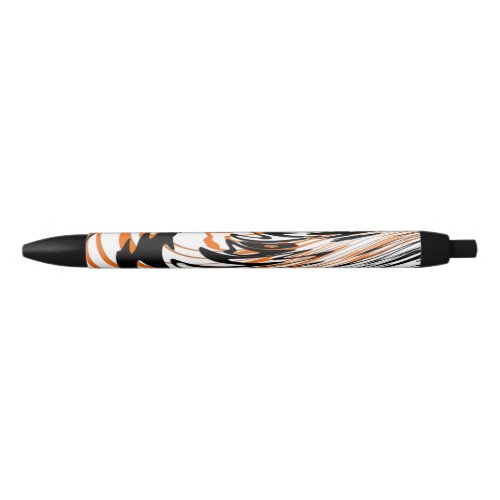 Bengal Colors Squiggly Orange and Black Lines Black Ink Pen