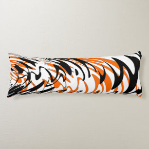 Bengal Colors Squiggly Orange and Black Lines Body Pillow
