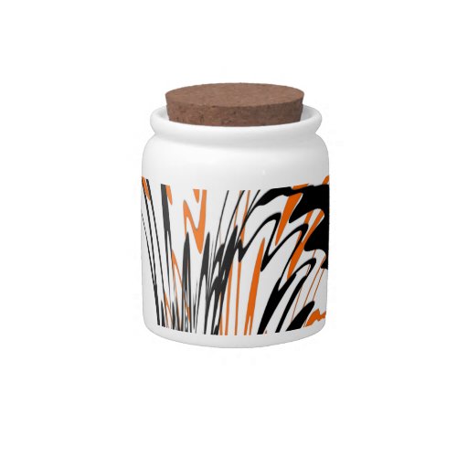 Bengal Colors Squiggly Orange and Black Lines Candy Jar