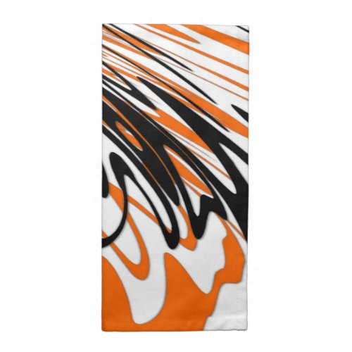 Bengal Colors Squiggly Orange and Black Lines Cloth Napkin