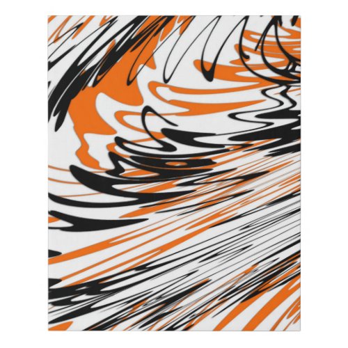 Bengal Colors Squiggly Orange and Black Lines Faux Canvas Print