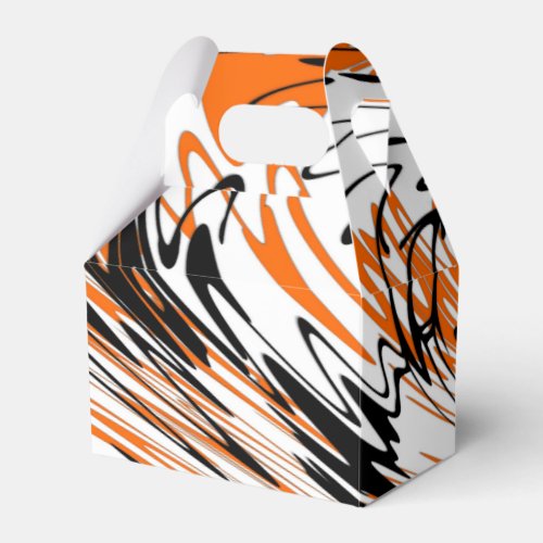 Bengal Colors Squiggly Orange and Black Lines Favor Boxes