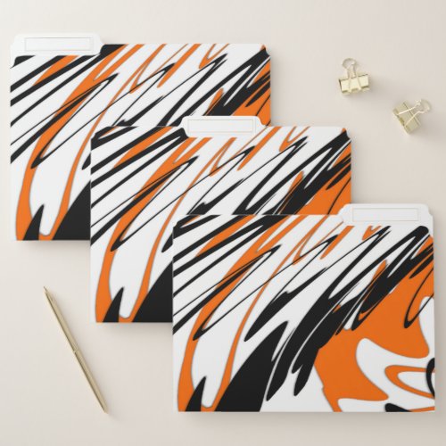 Bengal Colors Squiggly Orange and Black Lines File Folder