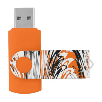 Bengal Colors Squiggly Orange and Black Lines Flash Drive