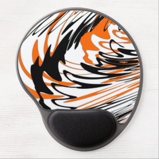 Bengal Colors Squiggly Orange and Black Lines Gel Mouse Pad