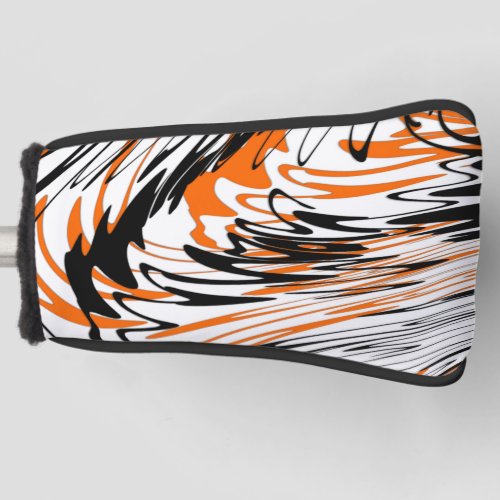 Bengal Colors Squiggly Orange and Black Lines Golf Head Cover