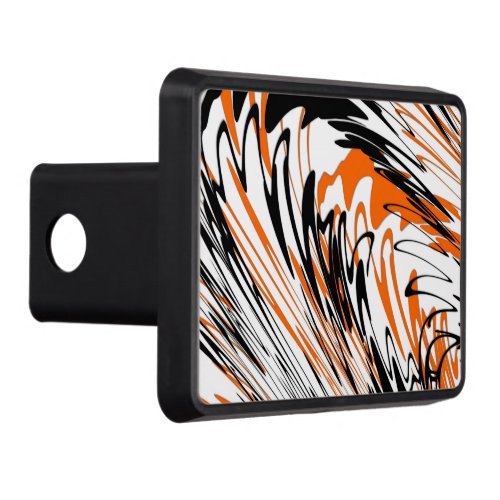 Bengal Colors Squiggly Orange and Black Lines Hitch Cover