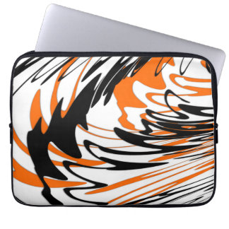 Bengal Colors Squiggly Orange and Black Lines Laptop Sleeve