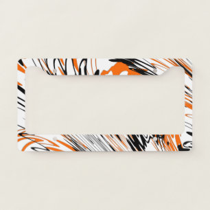 Bengal Colors Squiggly Orange and Black Lines License Plate Frame
