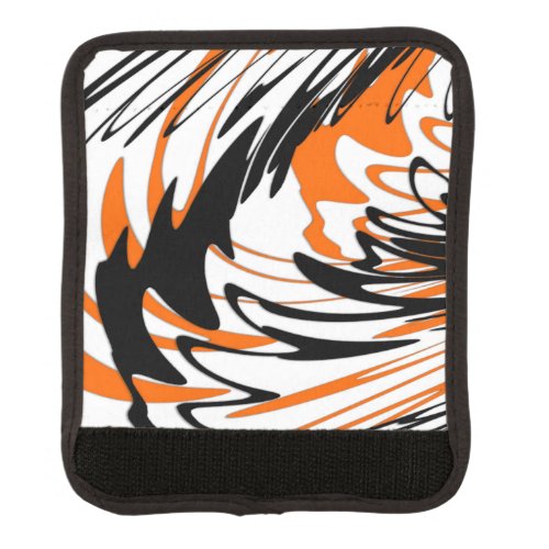 Bengal Colors Squiggly Orange and Black Lines Luggage Handle Wrap