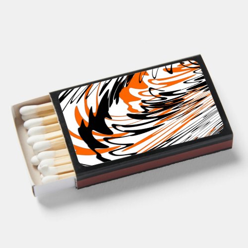 Bengal Colors Squiggly Orange and Black Lines Matchboxes