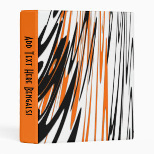 Bengal Colors Squiggly Orange and Black Lines Mini Binder