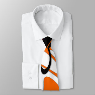 Bengal Colors Squiggly Orange and Black Lines Neck Tie