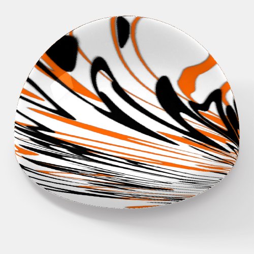 Bengal Colors Squiggly Orange and Black Lines Paperweight