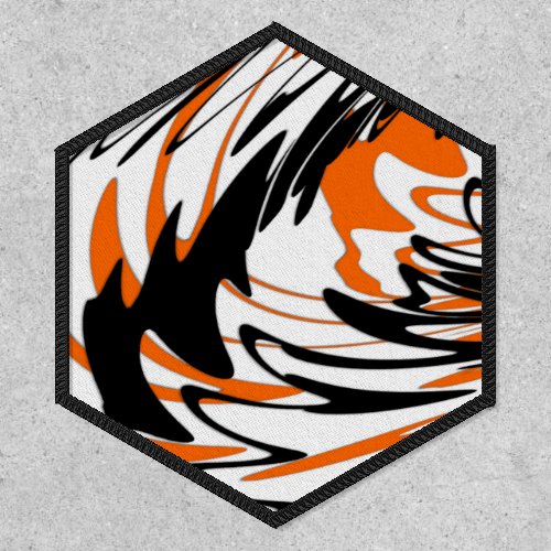 Bengal Colors Squiggly Orange and Black Lines Patch