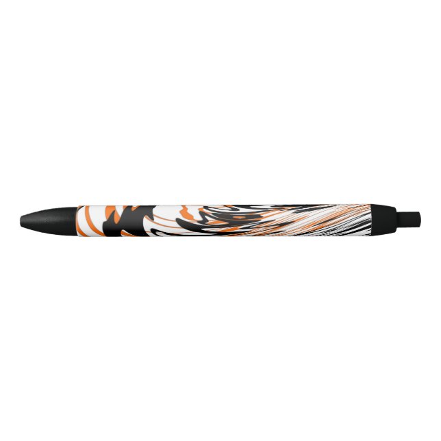 Bengal Colors Squiggly Orange and Black Lines Pen (Front)