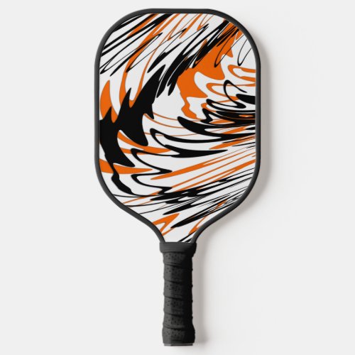 Bengal Colors Squiggly Orange and Black Lines Pickleball Paddle