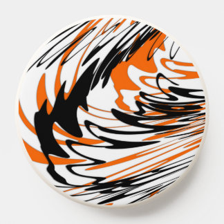 Bengal Colors Squiggly Orange and Black Lines PopSocket