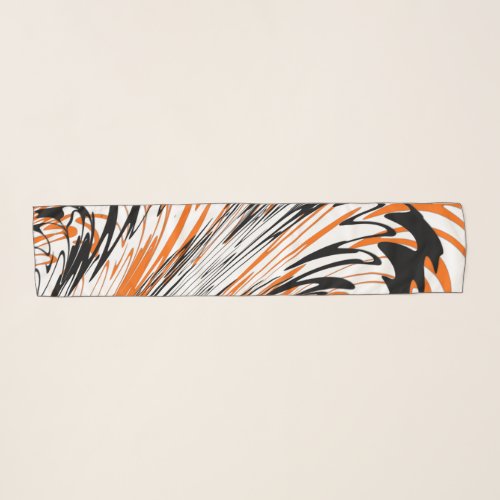 Bengal Colors Squiggly Orange and Black Lines Scarf