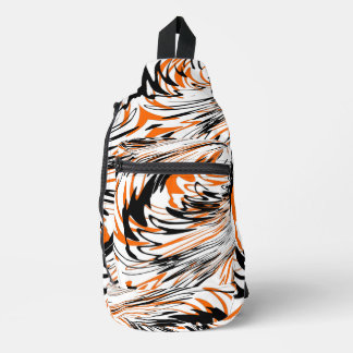Bengal Colors Squiggly Orange and Black Lines Sling Bag