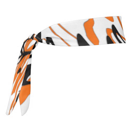 Bengal Colors Squiggly Orange and Black Lines Tie Headband